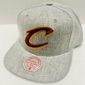 Mitchell & Ness Cleveland Cavaliers Heather Snapback Hat Cap Adjustable Gray NBA